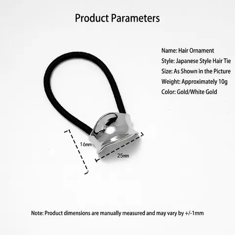 Minimalist Alloy Metal Plate Elastic Hair Ties For Women Gold Silver Electroplated Irregular Wave Shape No Trace Hair Ring
