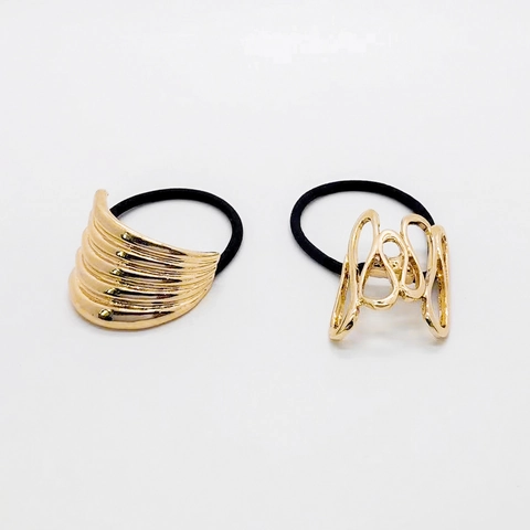 Elastico per Capelli in Lega a Forma di U Geometrico Minimalista Cavo Triangolo Oro Argento Supporto per Coda di Cavallo Accessorio Donna