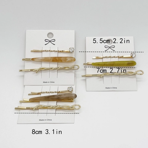 Elegante Fermaglio per Capelli in Lega e Resina Texture Marmo Multi-Stile Barrette in Metallo Dorato con Strass per Donna Decorazione