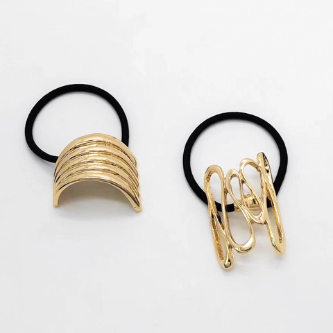 Elastico per Capelli in Lega a Forma di U Geometrico Minimalista Cavo Triangolo Oro Argento Supporto per Coda di Cavallo Accessorio Donna