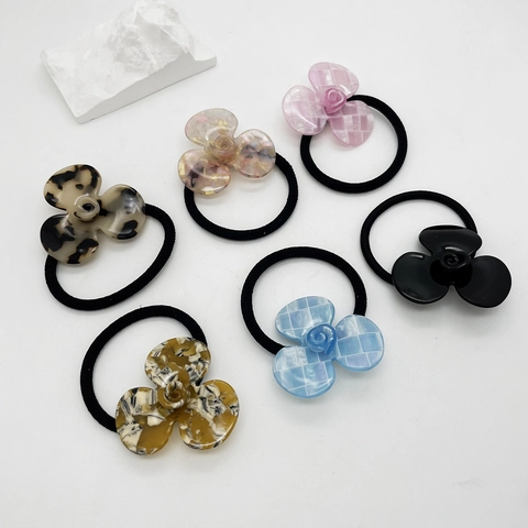 Vintage Orecchini a Bottone a Forma di Fiore in Acetato Elastici Alta Elasticità Accessori per Capelli per Donna Ragazze Regalo