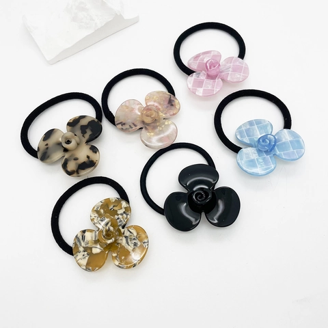 Vintage Orecchini a Bottone a Forma di Fiore in Acetato Elastici Alta Elasticità Accessori per Capelli per Donna Ragazze Regalo