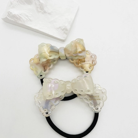 Acetat Schleife Haargummi Süß Handgefertigt Marmormuster Haarseil Elastisches Haarband Für Damen Täglich Mode Haarschmuck