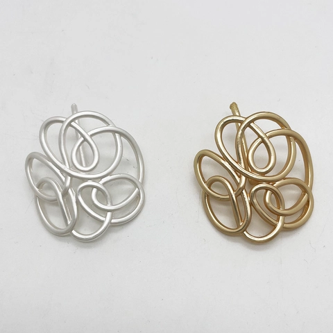 Japanese Minimalist Alloy Geometric Hair Hook Matte Gold Silver Hair Clip High-End Metal Elastic Hair Band For Women Ponytail