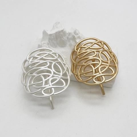 Minimalistischer Legierung Hohl Geometrisch Haarclip Künstlerisch Linie Haarhaken Matt Gold Silber Damen Pferdeschwanz Haarschmuck