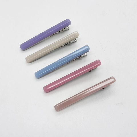 Vintage Rechteckige Acryl Krokodilklemmen Metall Schnabelspangen Minimalistische Mode Haarschmuck Für Damen
