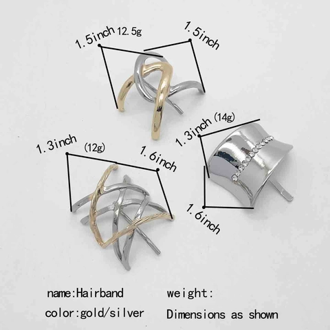 Minimalistisch Legering Pony Haak Haarklem Goud Zilver Tweekleurig Geometrisch Hol Strass Haarnaald Paardenstaarthouder Vrouwen