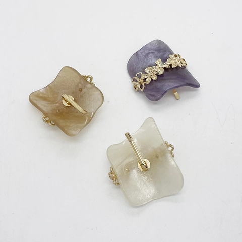 Gancio per Coda di Cavallo Fiori Cavi in Lega e Acetato per Donna Elegante Forcina con Motivo Marmo Gioielli per Capelli