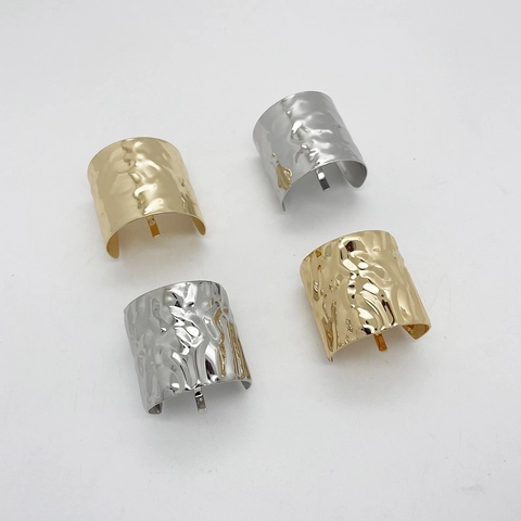 Gancio per Capelli in Metallo Martellato Clip per Coda di Cavallo Lega Oro Argento Geometrico Irregolare Accessori Capelli Donna