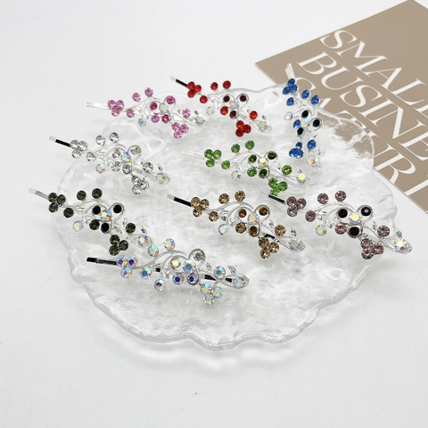Elegante Legierung Strass Blume Ranke Haarspange Seitenhaarnadel Modische Dekorative Haar Accessoires Für Damen Mädchen Party