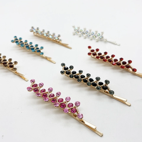 Mode Legierung Strass Haarnadel Bunte Welle Haarclip Elegante Seite Haarschmuck Für Frauen Täglich Party Schmuck