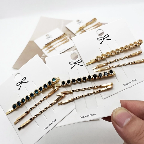 Forcine per Capelli in Lega di Strass di Moda Fermagli per Capelli in Metallo Colorato Stile Ins Accessori per Capelli Donna