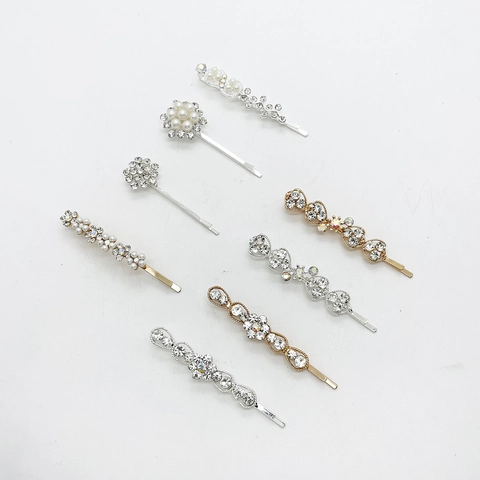 Fermagli per Capelli in Lega con Strass Stile Francese Elegante Fermaglio in Perle Artificiali Coreane Moda Donna Accessorio