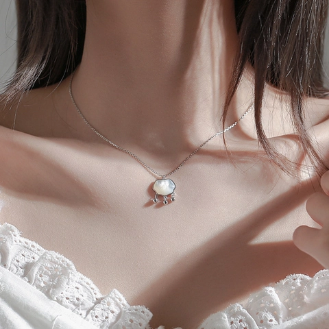 Collana Pendente a Lucchetto di Longevità Cinese Vintage in Rame Con Intarsio in Madreperla Catena Con Nappine Placcata Oro Argento Gioielli Donna