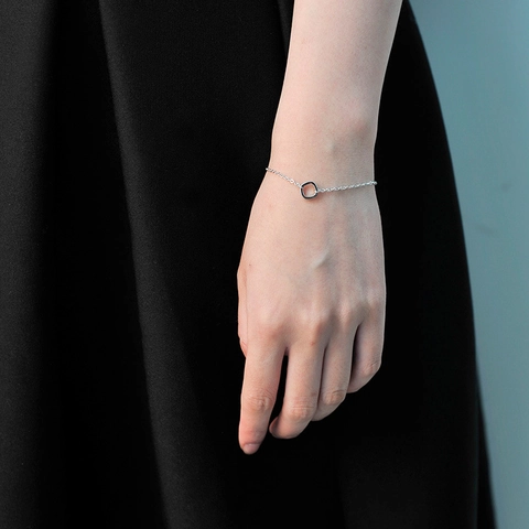 Minimalist Hollow Square Copper Bracelet Anklet Geometric Simple Jewelry Plated Daily Wear Accessory For Women Girls