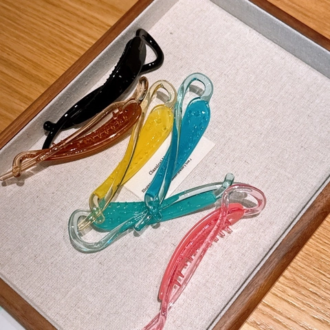 Fermaglio per Capelli a Banana Color Gelatina in Stile Francese in Resina per Coda di Cavallo per Donna Gioielli per Capelli Eleganti a Tinta Unita