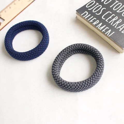 Gomas de Pelo Minimalistas de Alta Elasticidad para Mujer Nailon Duradero Textura de Punto Color Sólido Accesorios de Moda
