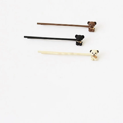 Simpatici Fermagli per Capelli a Forma di Orsetto 3D Forcine in Lega Minimaliste per Donne Ragazze Accessori per Capelli Stile Coreano