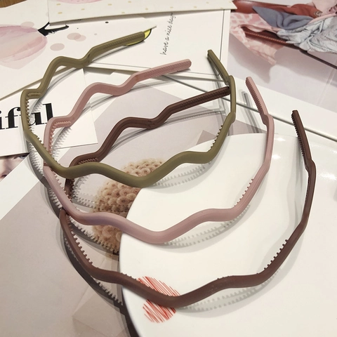Cerchietto a Onde in Resina Opaca Antiscivolo Fascia per Capelli a Zig Zag Colori Caramella Minimalista per Donna Accessori Capelli