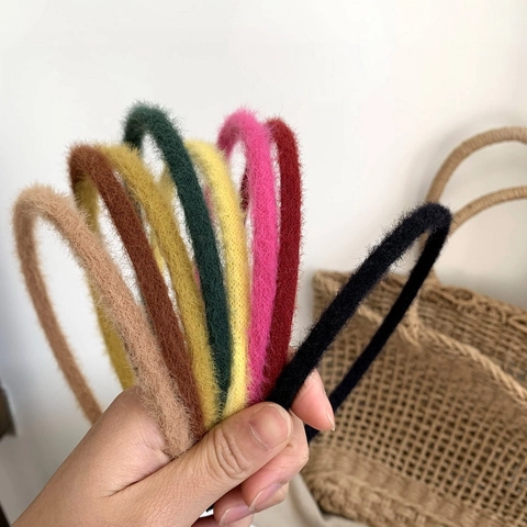 Cerchietto in Peluche di Ecopelliccia di Visone Dolci Colori Caramella Morbido Mohair Autunno Inverno Cerchio per Capelli per Donna Gioielli per Capelli