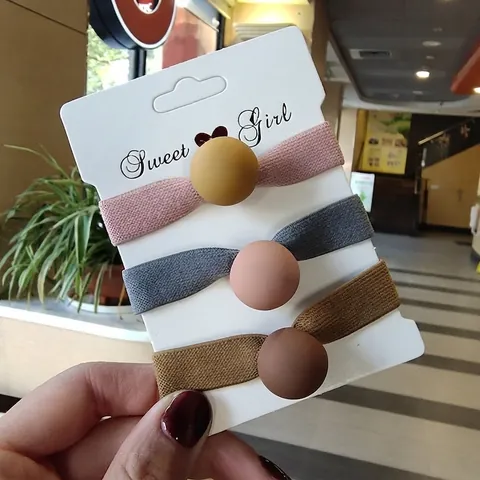 Korean Sweet Candy Color Hair Ties Matte Round Ball Elastic Hair Bands Simple Ponytail Holders For Women Girls Hair Decor