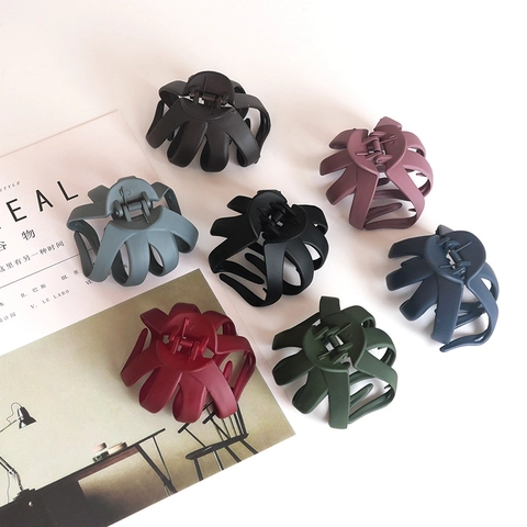 Grande Pince à Cheveux Mat Dépoli pour Femmes Design Poulpe Irrégulier Accessoires de Cheveux en Plastique pour Coiffage Quotidien