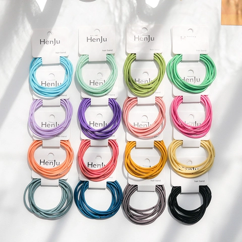 Candy Farben Hohe Elastizität Haargummis Für Damen Minimalistische Basis Ponytail Holder Scrunchies Handgefertigte Stoff Haarbänder Täglich Kopfschmuck