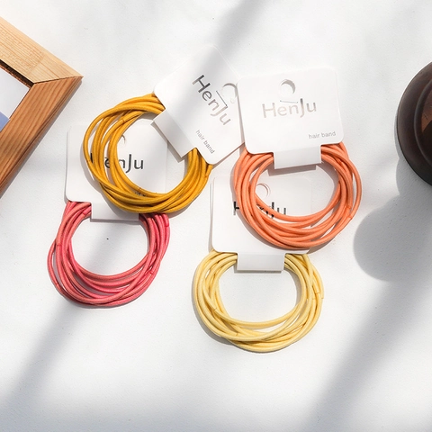 Candy Farben Hohe Elastizität Haargummis Für Damen Minimalistische Basis Ponytail Holder Scrunchies Handgefertigte Stoff Haarbänder Täglich Kopfschmuck