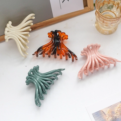 Grote Kwal Octopus Haarklem Voor Vrouwen Glanzend Acryl Haarklem Dagelijkse Douche Haarstyling Tools Hoofddeksels Accessoires