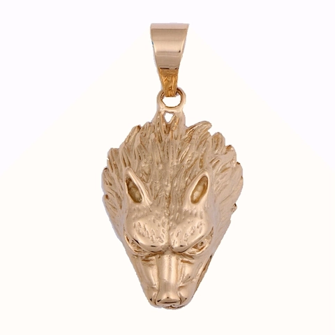 Vintage Hip Hop Edelstahl Wolfskopf Anhänger Gold Vergoldet Tierform Herren Schmuck Zubehör Ohne Kette