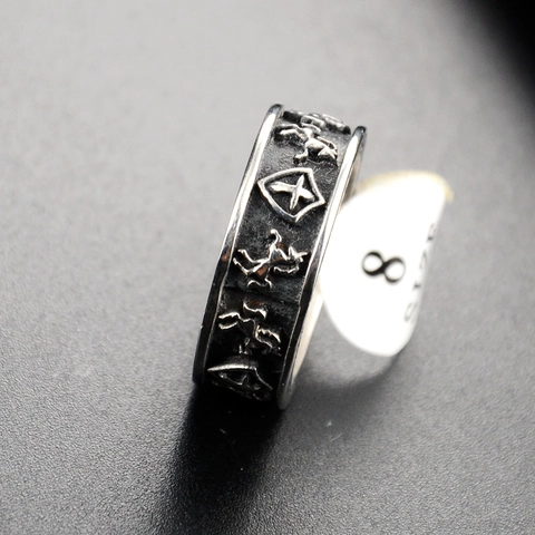 Vintage Stainless Steel War Horse Shield Relief Ring For Men Punk Hip Hop Gothic Knight Cross Signet Fashion Jewelry Finger Ring