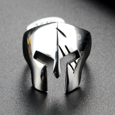 Vintage Spartanischer Helm Ring Edelstahl Krieger Maske Punk Hip Hop Biker Schmuck Für Herren Damen Party Cool Ring