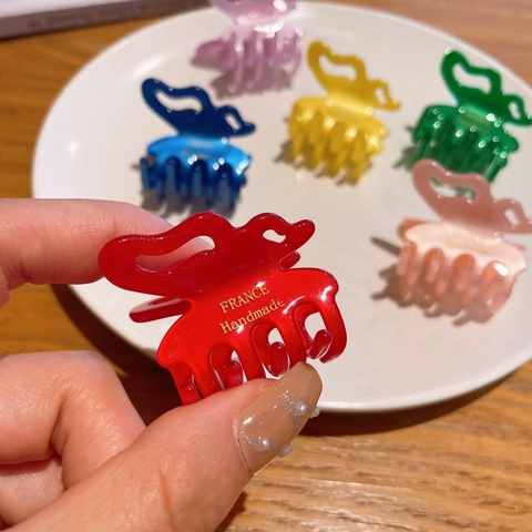 Vlinder Haarklem Medium Plastic Haarspeldjes Voor Dames Meisjes Kleurrijke Hars Haaraccessoires Voor Dun Dik Haar Speld
