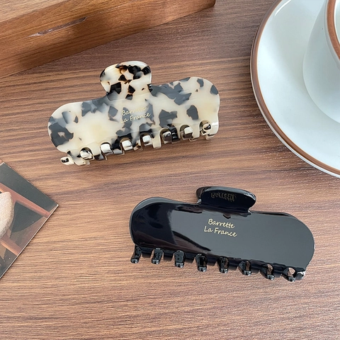 Pinces à Cheveux en Acétate Style Français Grandes Carrées Léopard Écaille de Tortue Accessoires Cheveux Femme