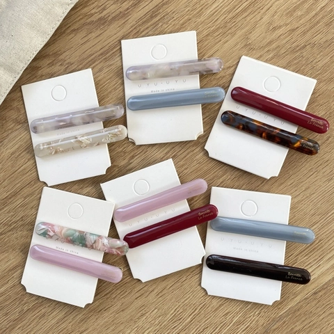 Franse Minimalistische Acetaat Haarclip Elegante Marmeren Print Eendenbek Barrette Voor Vrouwen Glanzende Zijpony Clip Mode Accessoires