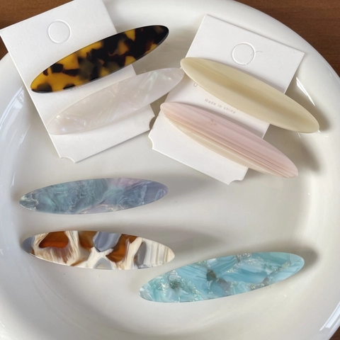 Korean Style Acetate Oval Hair Clips Set Marble Pattern Leopard Duckbill Clips Elegant Hair Accessories For Women Daily