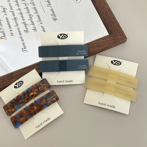 Pinzas para el Pelo Rectangulares de Acetato Vintage Francés Mármol Color Sólido Pinzas de Pato para Mujer Accesorios Elegantes para el Cabello