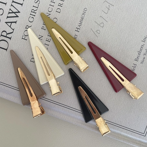 Minimalist Acetate Triangle Hair Clip For Women Geometric Duckbill Side Clip Elegant Fashion Commuter Style Hair Accessories