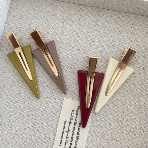 Minimalist Acetate Triangle Hair Clip For Women Geometric Duckbill Side Clip Elegant Fashion Commuter Style Hair Accessories