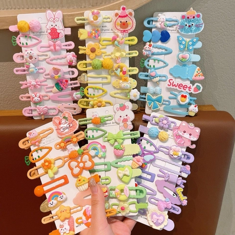 Colorate Mollette per Capelli per Bambini Cartoni Animati Animali Frutta Arcobaleno Resina Forcine Stile Dopamina Accessori Capelli Ragazze