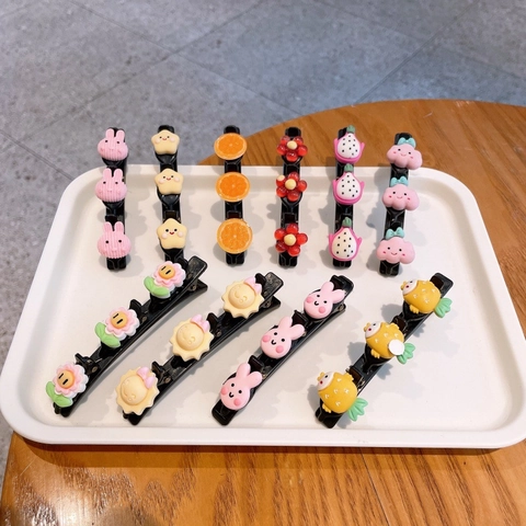 Schattige Kinder Cartoon Haarclips Dieren Fruit Patronen Plastic Hars Zijspelden Voor Meisjes Peuters Koreaanse Stijl Haaraccessoires