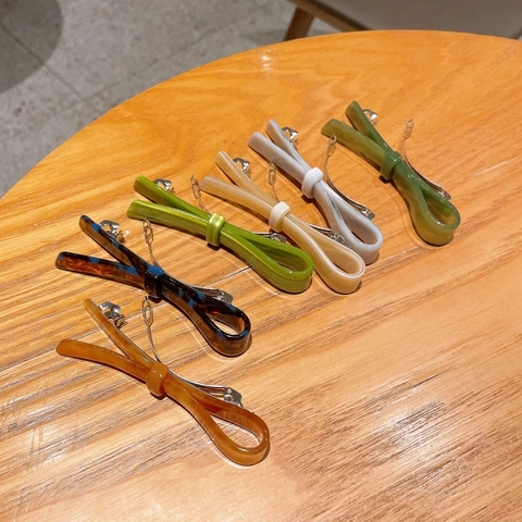 Vintage Acetat Schleife Haarspange Elegante Französische Federclip Haarnadel Vielseitige Schildpatt Schleifen Haarschmuck Für Damen