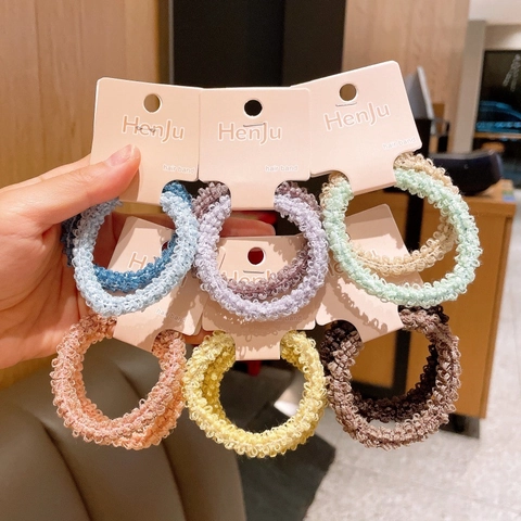 Coleteros de Punto Suaves de Estilo Coreano para Mujer Gomas de Pelo Elásticas Alta Elasticidad Textura Accesorios
