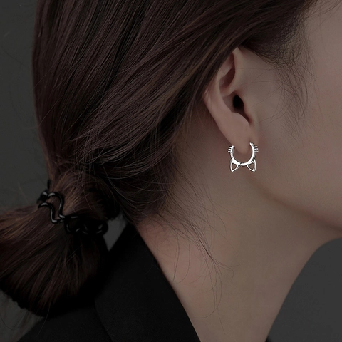 Schattige Holle Kattenoor Oorknopjes Voor Vrouwen Minimalistische Koperen Verzilverde Dierenstijl Sieraden Cadeau