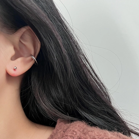 Orecchini a Clip a Luna Minimalisti in Rame Con Strass Non Perforati Doppia Layer Regolabili Gioielli da Orecchio a Mezzaluna per Donna