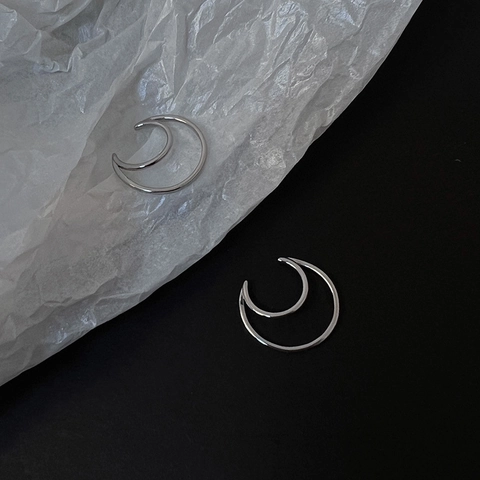 Orecchini a Clip a Luna Minimalisti in Rame Con Strass Non Perforati Doppia Layer Regolabili Gioielli da Orecchio a Mezzaluna per Donna