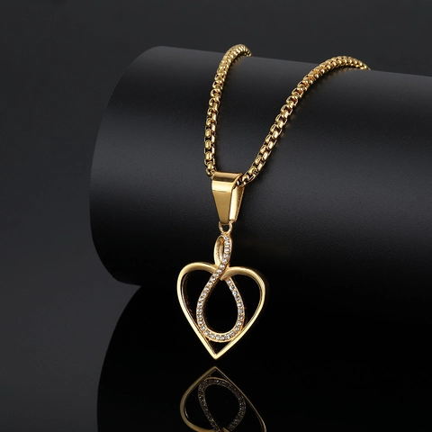 316 Edelstahl Vergoldeter Unendlichkeit Herz Anhänger Ohne Kette Zirkonia Anhänger Damen Schmuck Geschenk