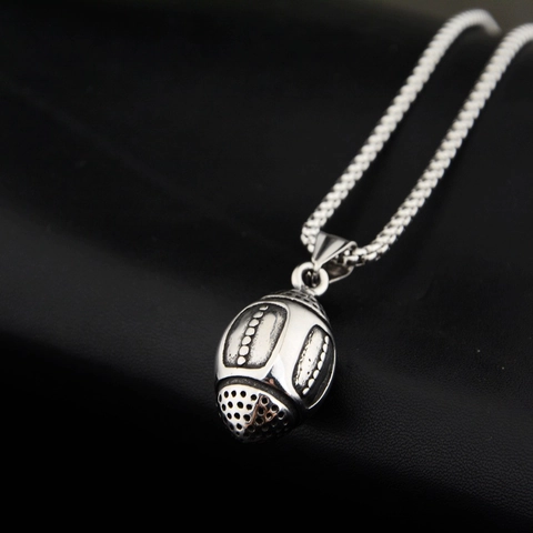 Personality Titanium Steel Rugby Pendant Necklace For Men Women Personalized Hip Hop Sport Style Football Jewelry Gift