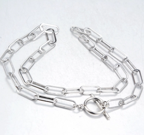 Titanium Steel Paperclip Chain Necklace For Men Women Personalized Minimalist Toggle Clasp Gold Silver Fashion Jewelry Necklaces
