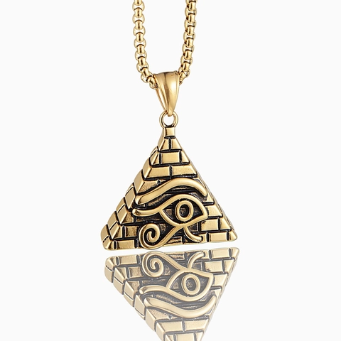 Vintage Egyptian Pyramid Eye Of Horus Pendant Necklace Stainless Steel Titanium Steel Punk Jewelry For Men Women Daily Accessory